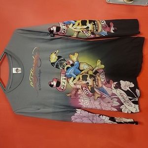 Ed Hardy long sleeve tee shirt Size M VGUC